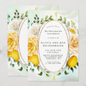 Carte Yellow Roses Lemons Bridesmaids Luncheon Invitatio (Devant / Derrière)