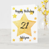 Carte Yellow Stars 21e anniversaire (Fleur jaune)