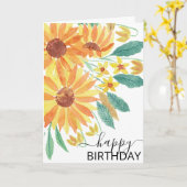 Carte Yellow Summer Sunflower Aquarelle Joyeux anniversa (Fleur jaune)