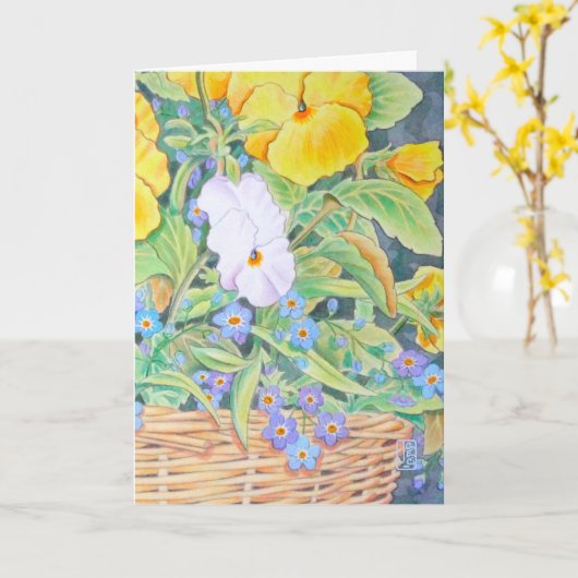 Carte Yellow & White Pansies (Fleur jaune)