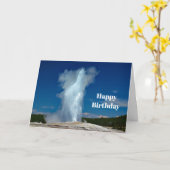 Carte Yellowstone Vieux Paysage Fidèle Photo Anniversair (Fleur jaune)