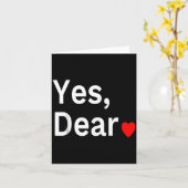 Carte Yes Dear Heart Valentines Gift For Him Men  (Fleur jaune)