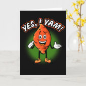 Carte Yes I Yam Funny Sweet Potato Pun Thanksgiving Humo (Fleur jaune)