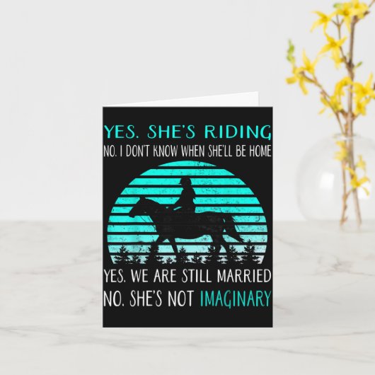 Carte Yes She's Riding No I Don't Know When She'll Be Ho (Fleur jaune)