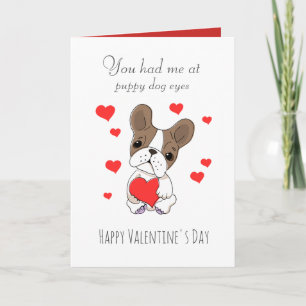Carte Yeux de chiot mignons pour la Saint-Valentin