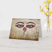 Carte Yeux de der Weisheit de Bouddha/Augen (Fleur jaune)