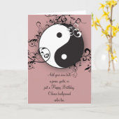 Carte Yin-Yang avec le défilement (Fleur jaune)