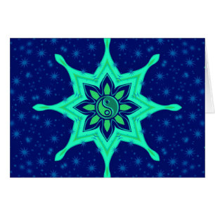 Carte Yin Yang Flower Stars