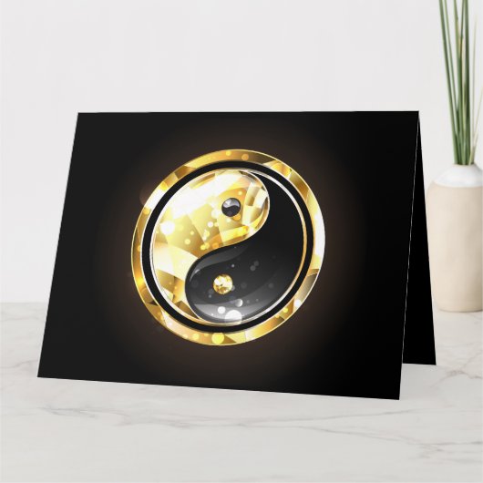 Carte Yin Yang or sur noir (Devant)