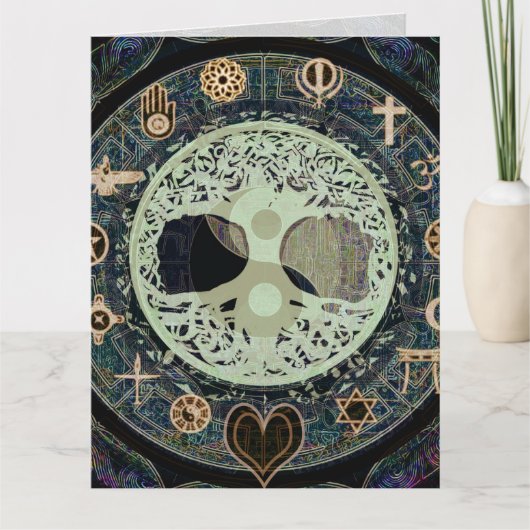 Carte ying yang avec les symboles religieux (Devant)