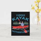 Carte Yippee Kayak Funny Kayaking Boating Salating Lover (Fleur jaune)