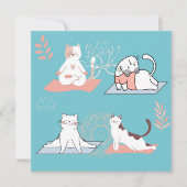 Carte Yoga Cats Lotus Anniversaire (Devant)