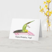 Carte Yoga Parakeet Plow pose (Fleur jaune)