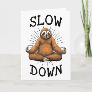 Carte Yoga Paresseux Ralentir Namasté Drôle Mignon Pares