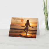Carte Yoga sur la plage Anniversaire (Devant)