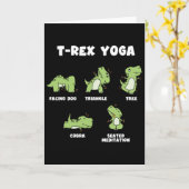 Carte Yoga T-rex  (Fleur jaune)