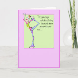 Carte #Yogahumor, #yogapose, #yogabirthday, amitié