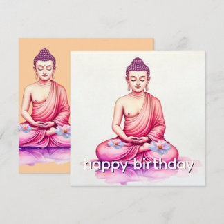 Carte Yogini / Buddha Watercolor Birthday, Meditation