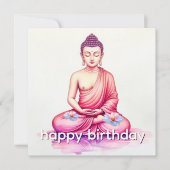 Carte Yogini / Buddha Watercolor Birthday, Meditation (Devant)