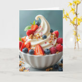Carte Yogourt Froid Anniversaire Avec Berries (Fleur jaune)