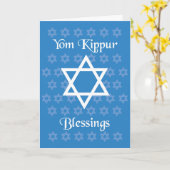 Carte Yom Kippour Bénédictions Étoile juive de David (Fleur jaune)