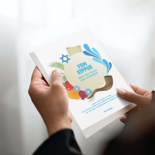 Carte Yom Kippour Circle Décoratif Salutation Graphique