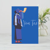 Carte Yom Kippour - Yom Tov - Fête juive (Debout devant)