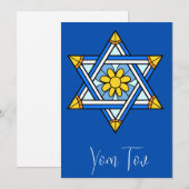 Carte Yom Kippour - Yom Tov - Fête juive (Devant / Derrière)