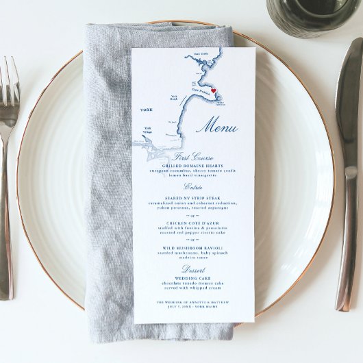 Carte York Maine Élégant Mariage de script de mari