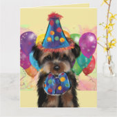 CARTE YORKIE               (Fleur jaune)