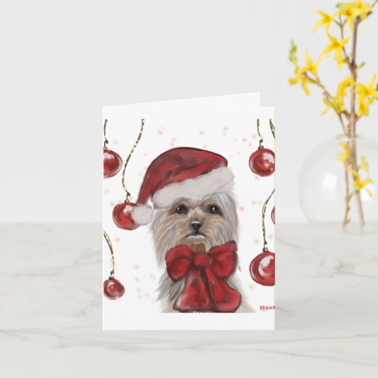 Carte Yorkie (Fleur jaune)