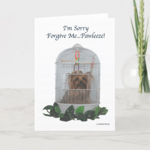 Carte Yorkie Birdcage Désolé