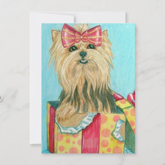 Carte Yorkie de Birthday (Devant)