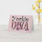Carte Yorkie DIVA (Fleur jaune)