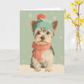 Carte Yorkie Holiday Greeting (Fleur jaune)