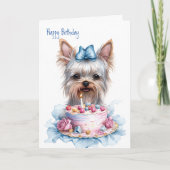 Carte "Yorkie" le Yorkshire Terrier - Chien Cake Anniver (Devant)