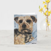 Carte Yorkie - "Luther" (Fleur jaune)