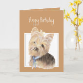 Carte Yorkie mignonne, Yorkshire Terrier, Chien, Animal  (Fleur jaune)