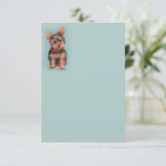 Carte Yorkie Note (Debout devant)