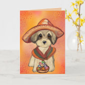 Carte Yorkie Poo (Fleur jaune)