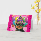 Carte Yorkie Poo (Fleur jaune)