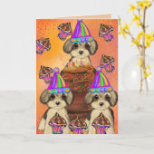 Carte Yorkie Poo (Fleur jaune)