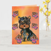 Carte Yorkie Poo (Fleur jaune)