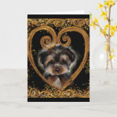 Carte Yorkie Poo (Fleur jaune)