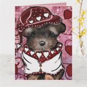 Carte Yorkie Poo (Fleur jaune)