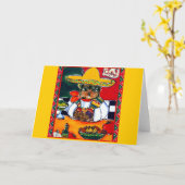 Carte Yorkie Poo Cinco de Mayo (Fleur jaune)