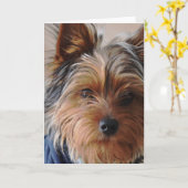Carte Yorkie Terrier (Fleur jaune)