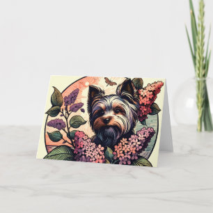 Carte Yorkie Terrier Chien Yorkshire terroir Flora