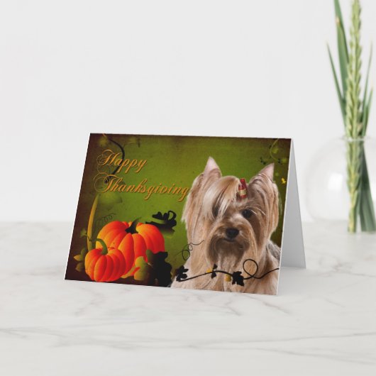 Carte Yorkie Thanksgiving (Devant)