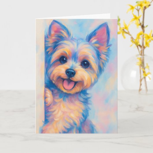 Carte Yorkie - Vierge (Fleur jaune)